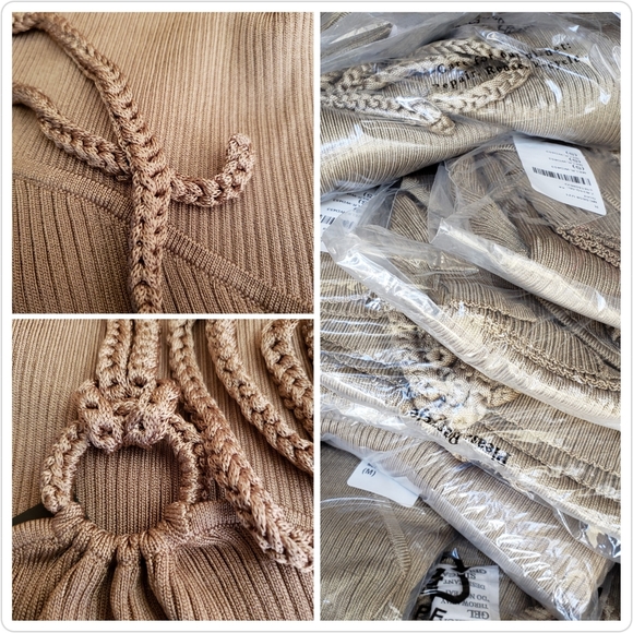 P R I C E ⬇️ Revolve x Michael Costello Metallic Gold Halter Midi Dress NWT - Picture 6 of 11